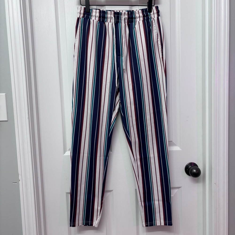Striped Elastic Waist Pull-On Pants | Shein Size S